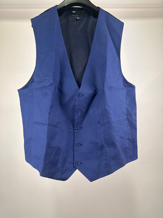 ASOS DESIGN wedding skinny suit waistcoat in navy