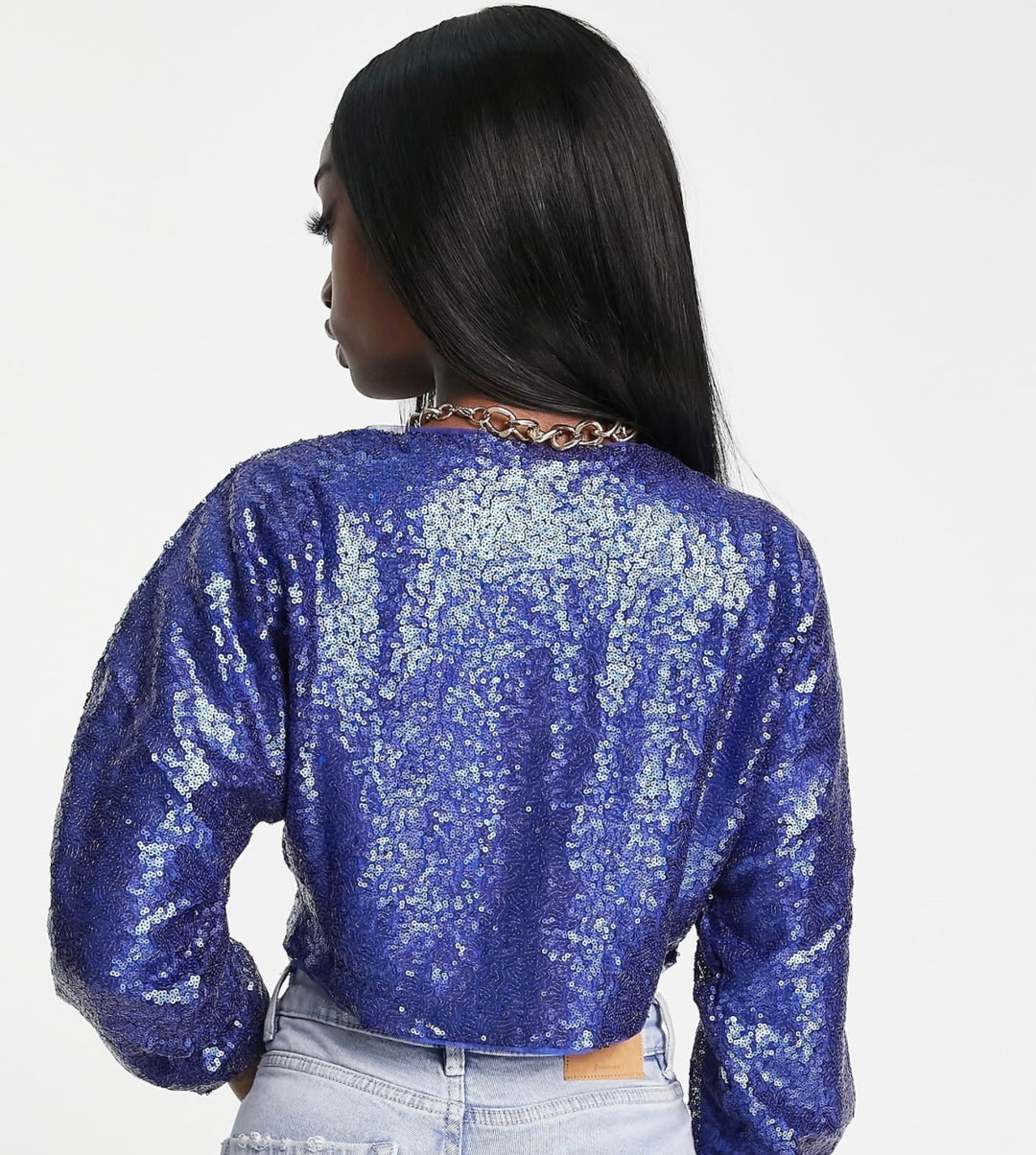 Jaded Rose exclusive sequin crop top co-ord