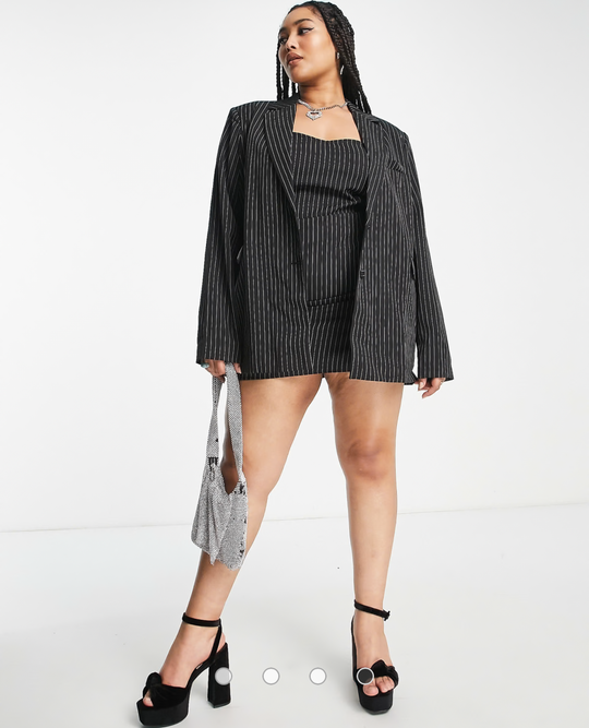 Extro & Vert oversized blazer in pinstripe