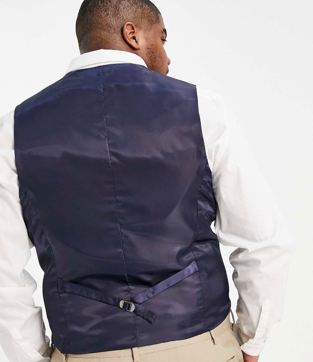 ASOS DESIGN Plus skinny suit waistcoat in navy