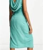 TFNC Bridesmaid chiffon wrap midi dress with cowl