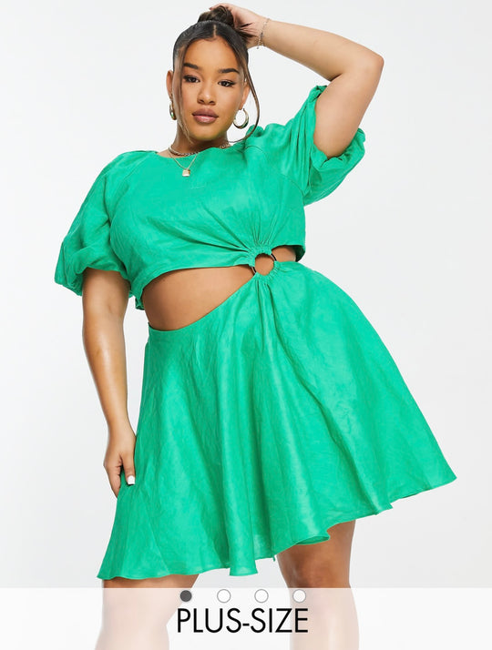 Forever New Gretchen Curve Cut Out Linen Mini Dress