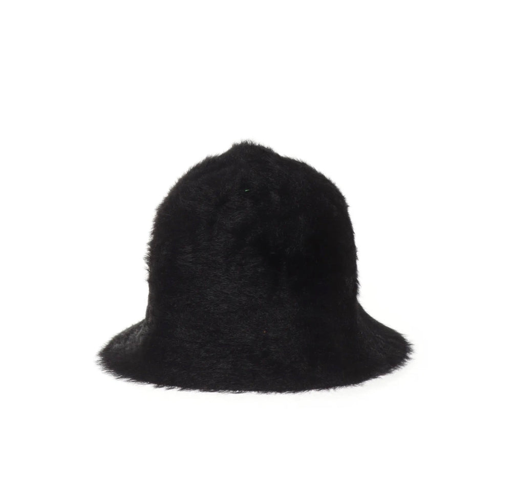 ASOS DESIGN fluffy bucket hat in black