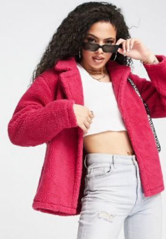 Threadbare borg jacket in sangria