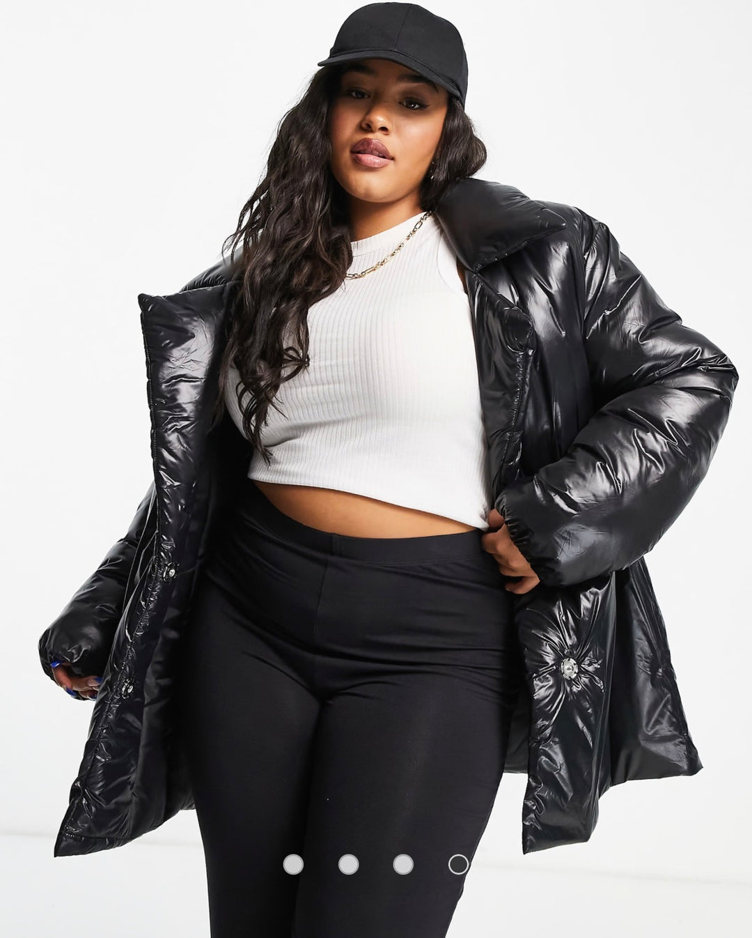 COLLUSION Plus recycled polyester wadded puffer in black