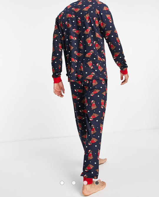 Chelsea Peers Christmas lounge set in cockapoo dog print