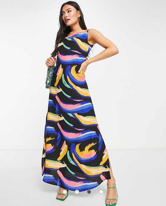 AX Paris cowl neck maxi dress in geo print