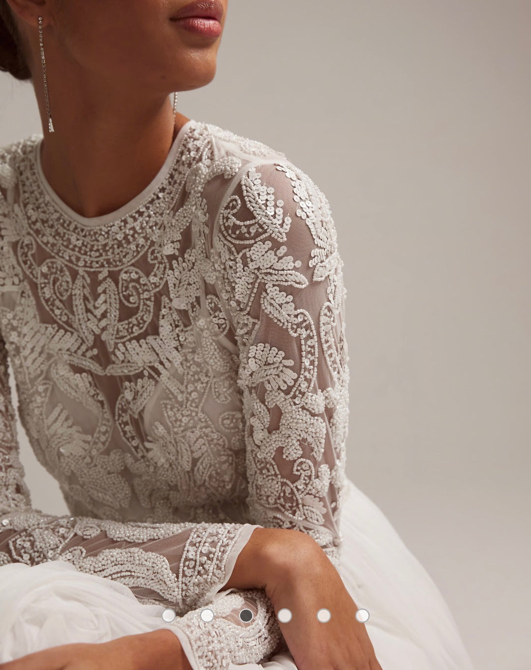 ASOS DESIGN Elizabeth beaded bodice wedding in ivory