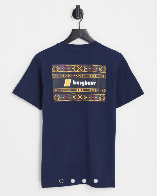 Berghaus aztec block t-shirt in dark blue