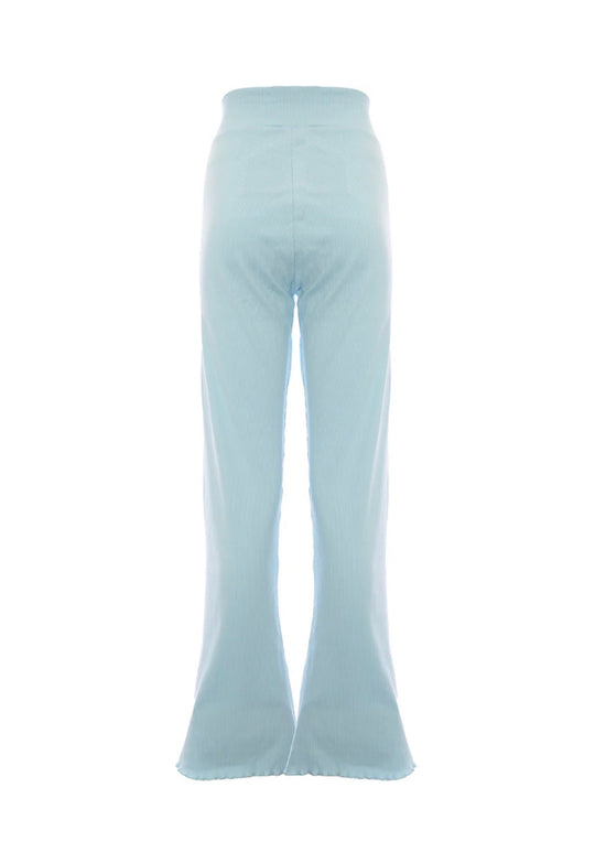 Puma Classics Ribbed Flare Trousers in Baby Blue