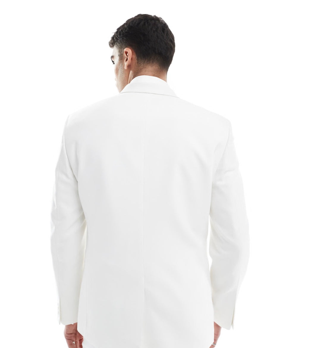 ASOS DESIGN slim suit jacket in textured white fabric
