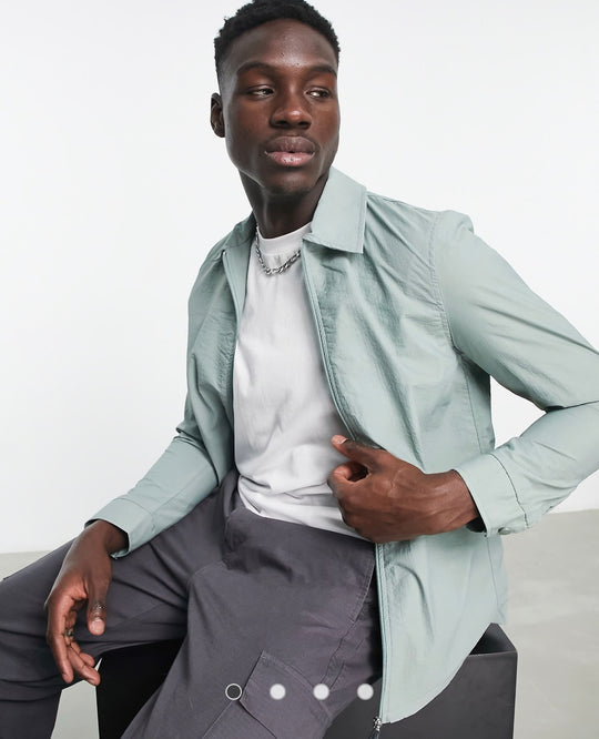 Bolongaro Trevor zip through jacket in khaki