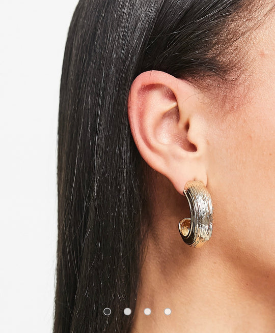 SVNX gold half hoop earrings
