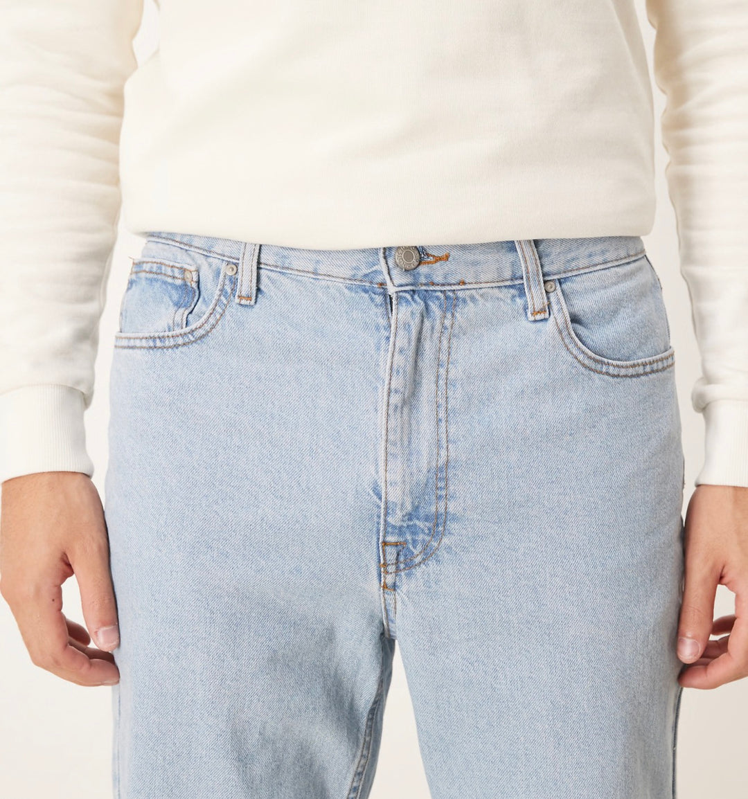 ASOS DESIGN straight leg jeans in pale blue