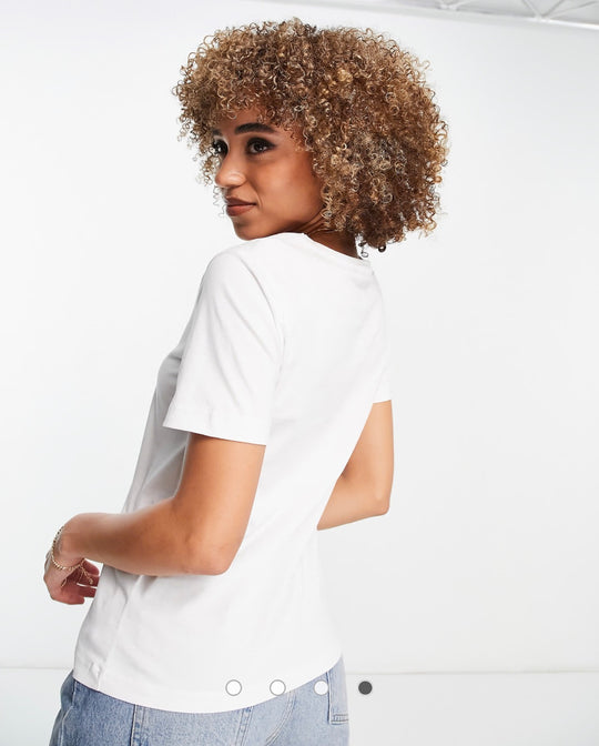 NA-KD organic cotton logo print t-shirt in white