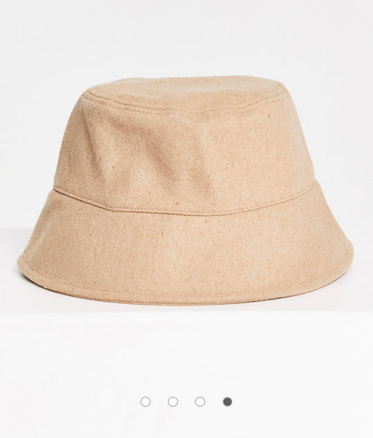 ASOS DESIGN felt bucket hat in camel