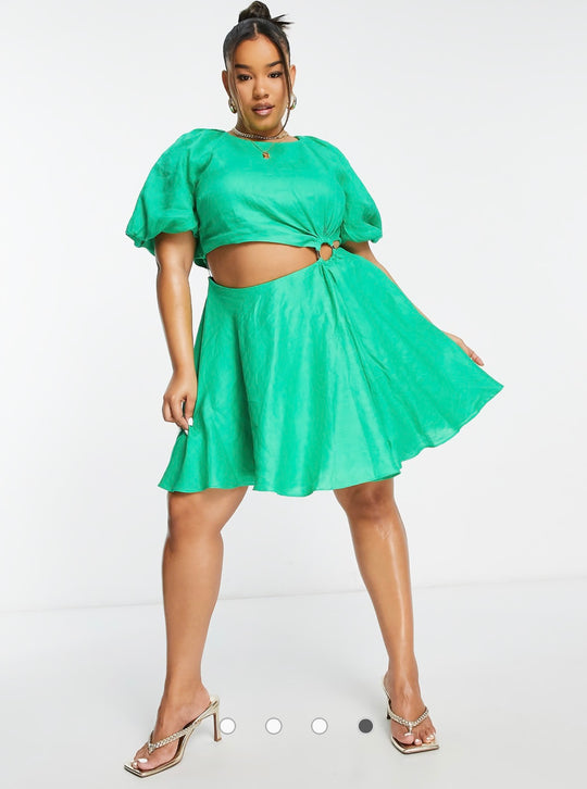 Forever New Gretchen Curve Cut Out Linen Mini Dress