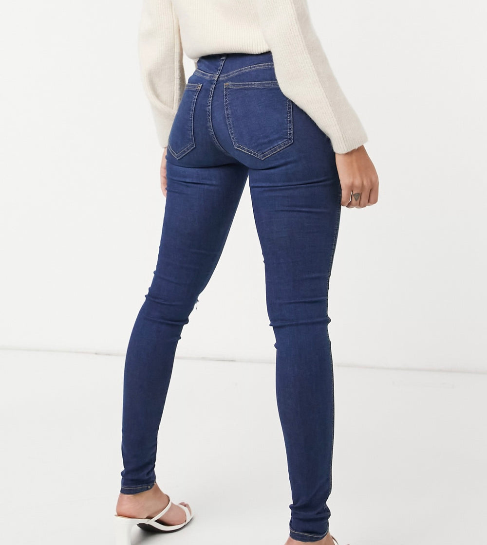 Dr Denim Plenty skinny jeans with ripped knee in paradise dark blue
