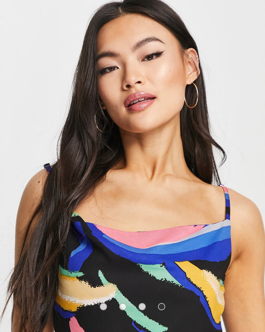 AX Paris cowl neck maxi dress in geo print