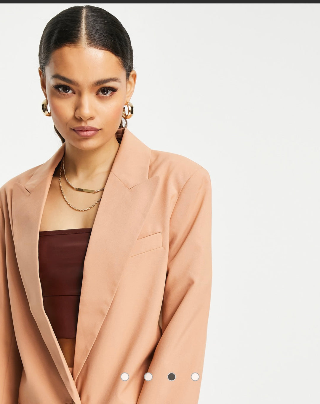 ASOS DESIGN Petite long line perfect blazer in blush