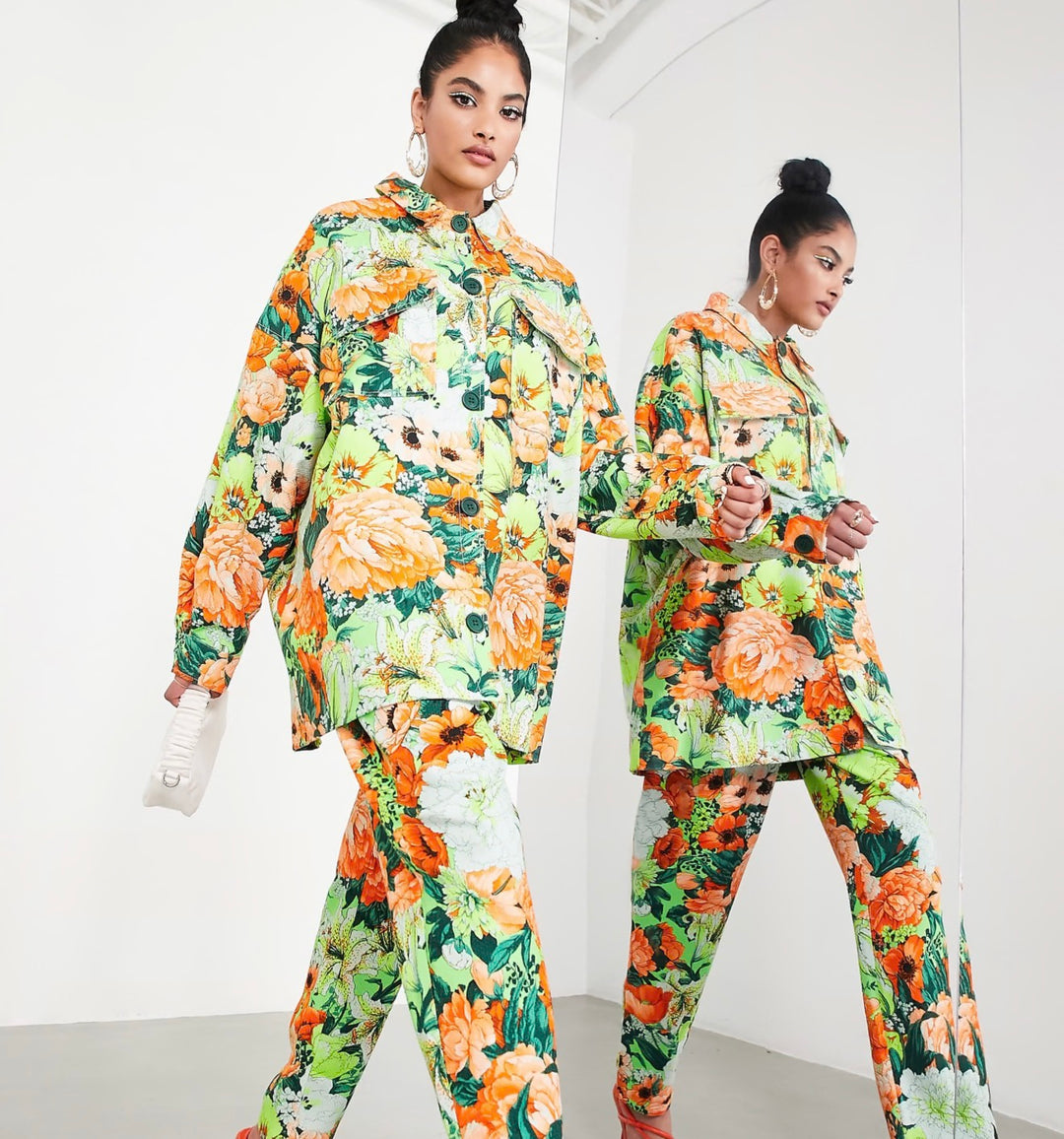ASOS EDITION oversized shacket in floral print