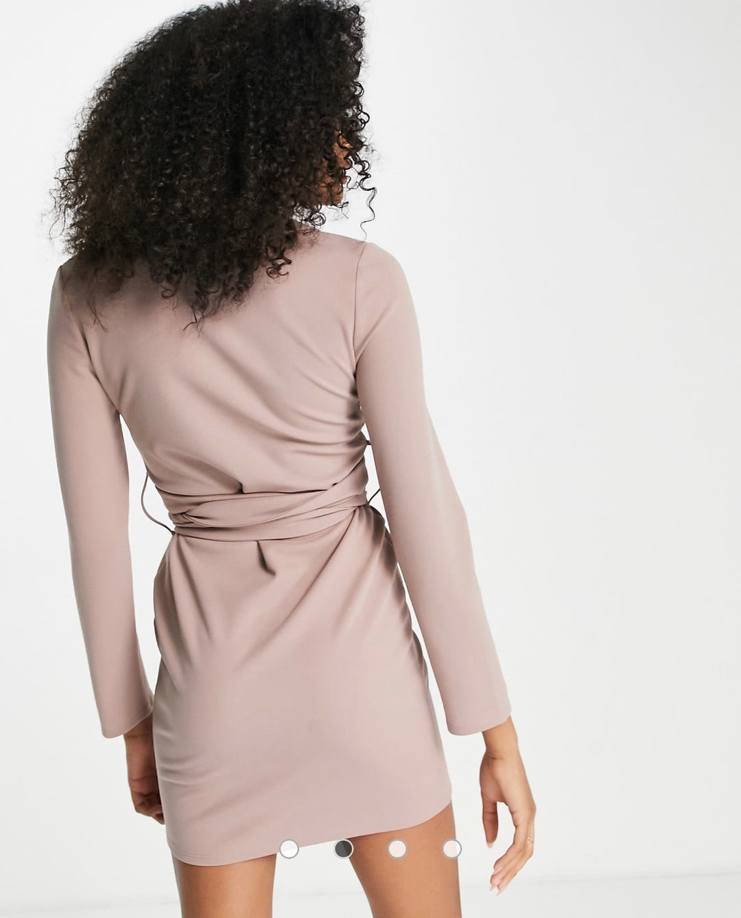 ASOS DESIGN blazer dress with wrap around detail in taupe
