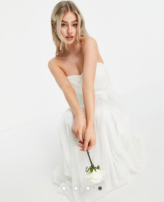 Anaya With Love tulle bandeau maxi dress in white