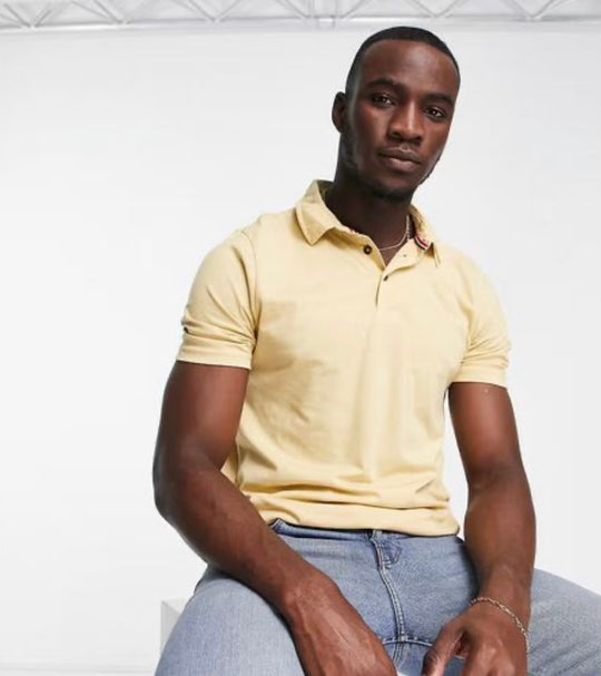 Le Breve Tall muscle fit polo in stone