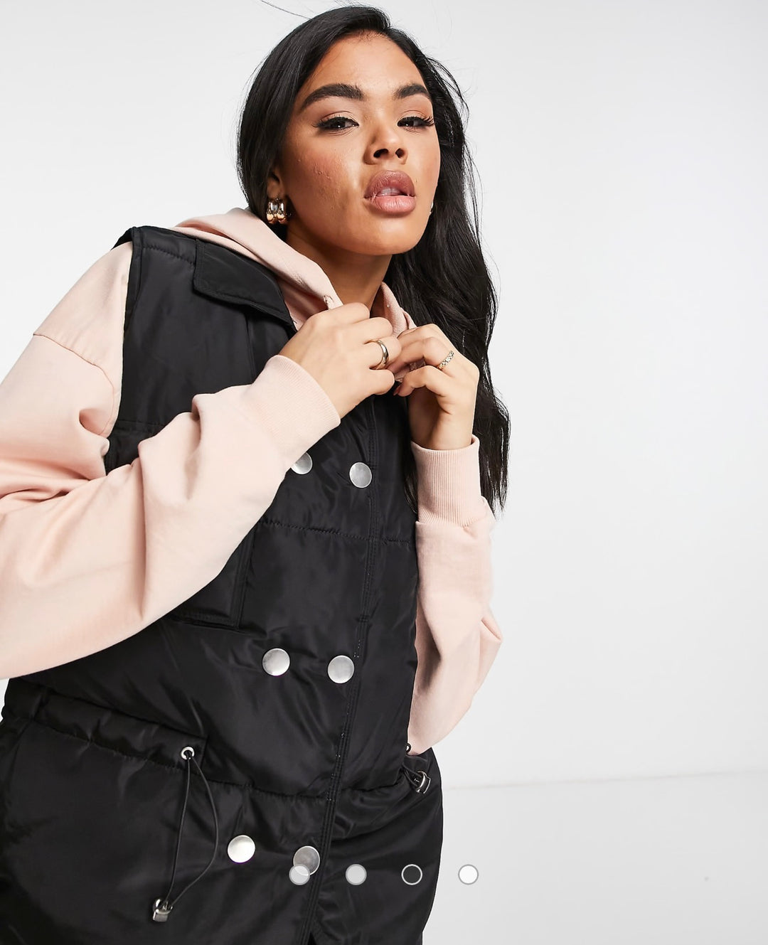 QED London padded gilet in black