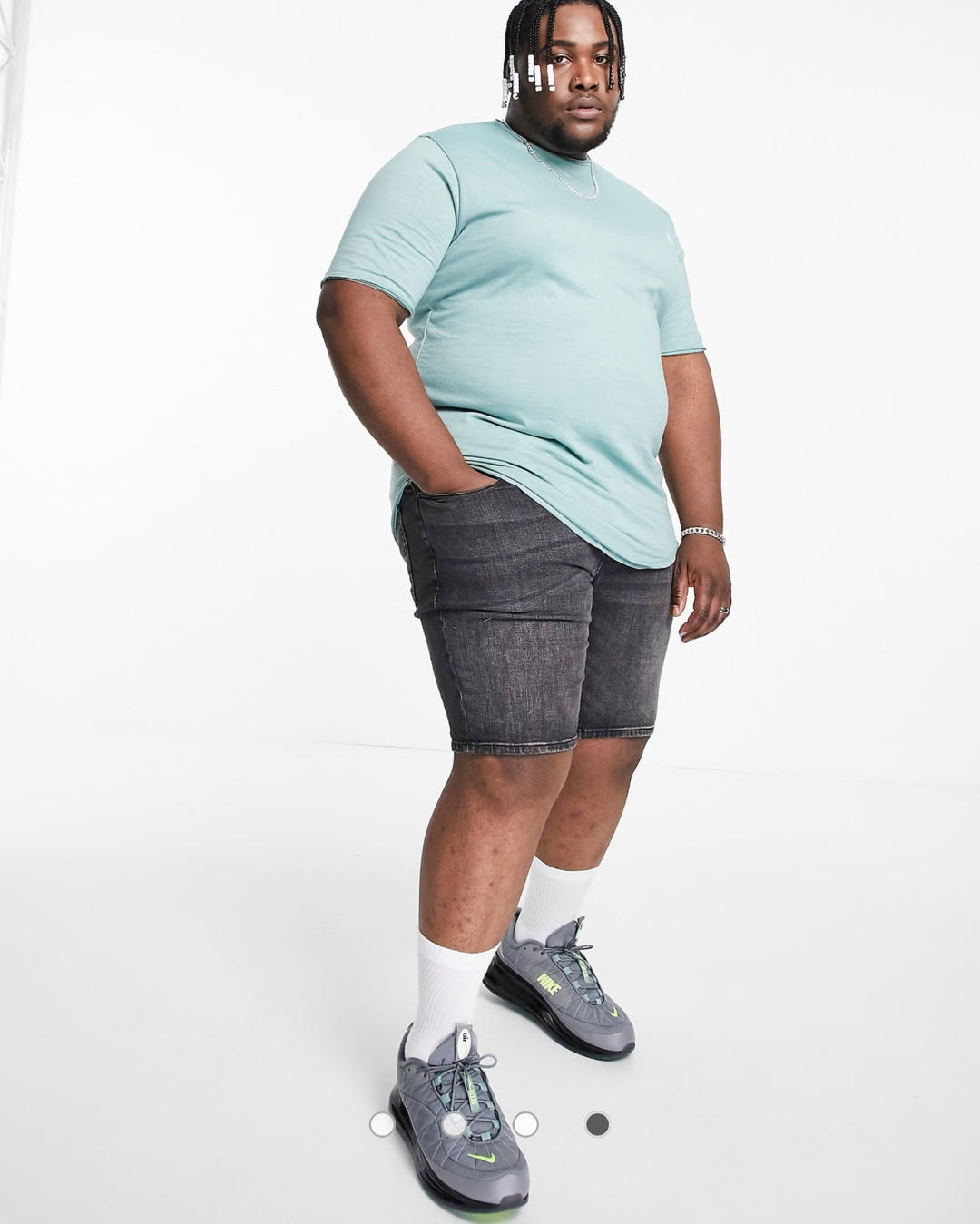 Le Breve Plus longline raw edge t-shirt in dark mint