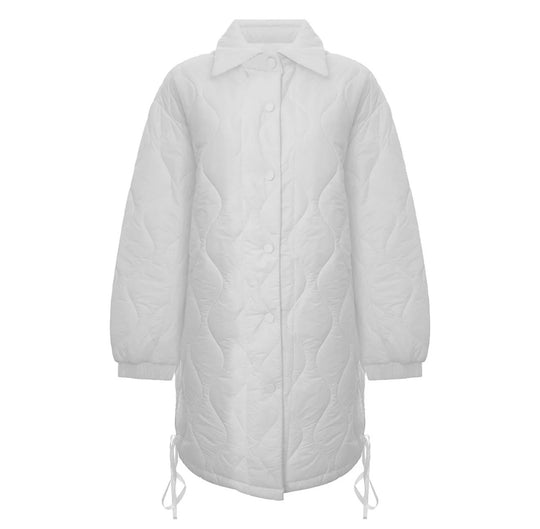 Urban Revivo long padded jacket in white-neutral