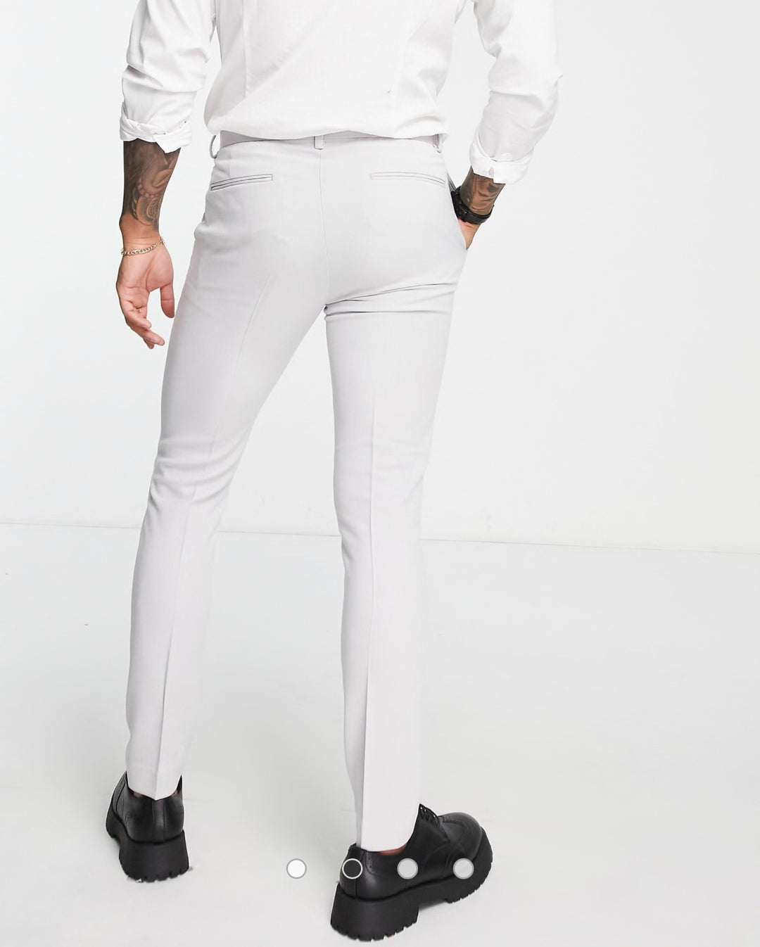 ASOS DESIGN wedding green super skinny cotton in ice grey