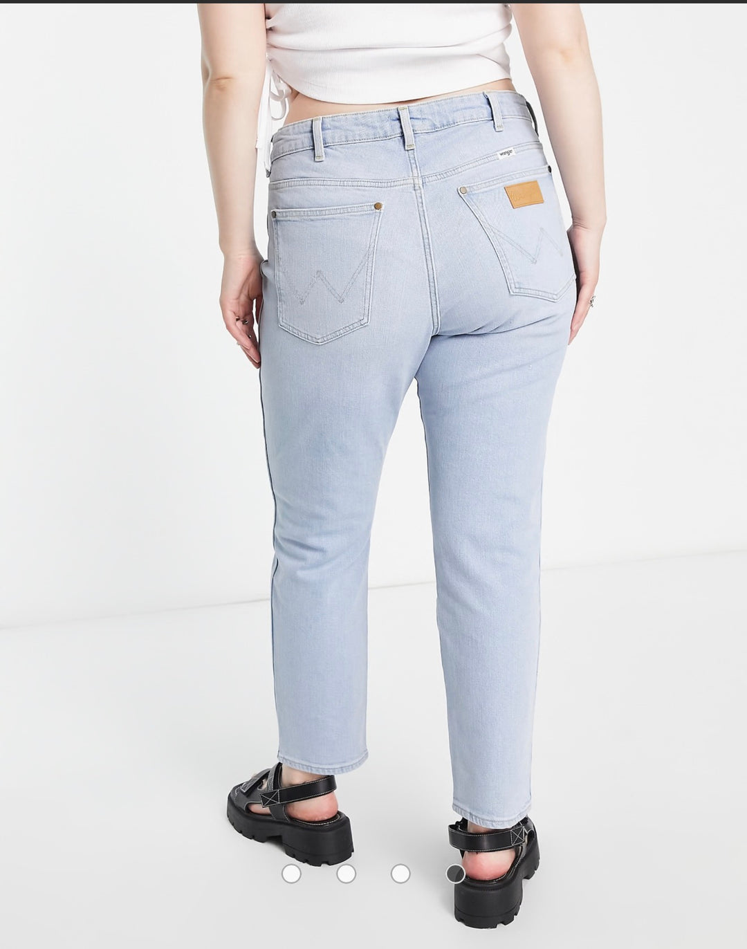 Wrangler Plus retro skinny jeans in icy blue