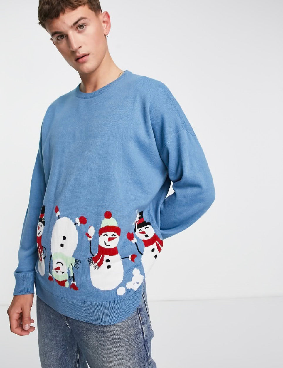 Threadbare oversized snowman print christmas