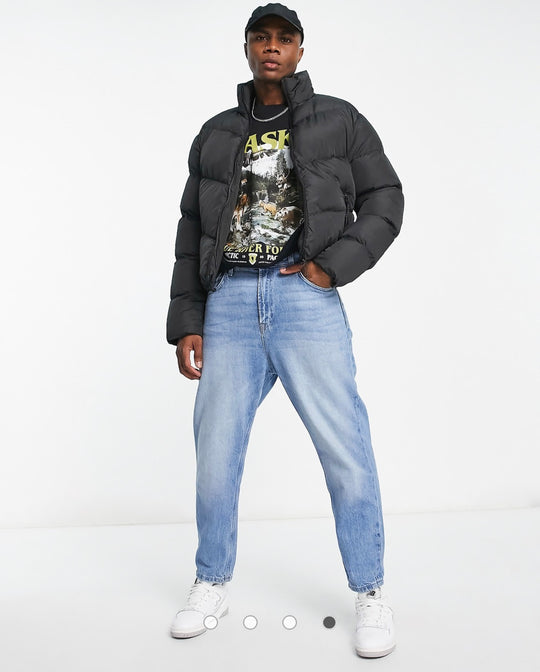 ASOS DESIGN puffer jacket in black