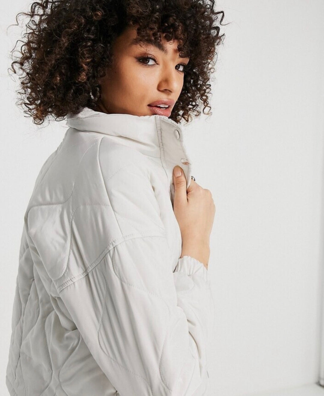 Violet Romance quilted jacket in stone