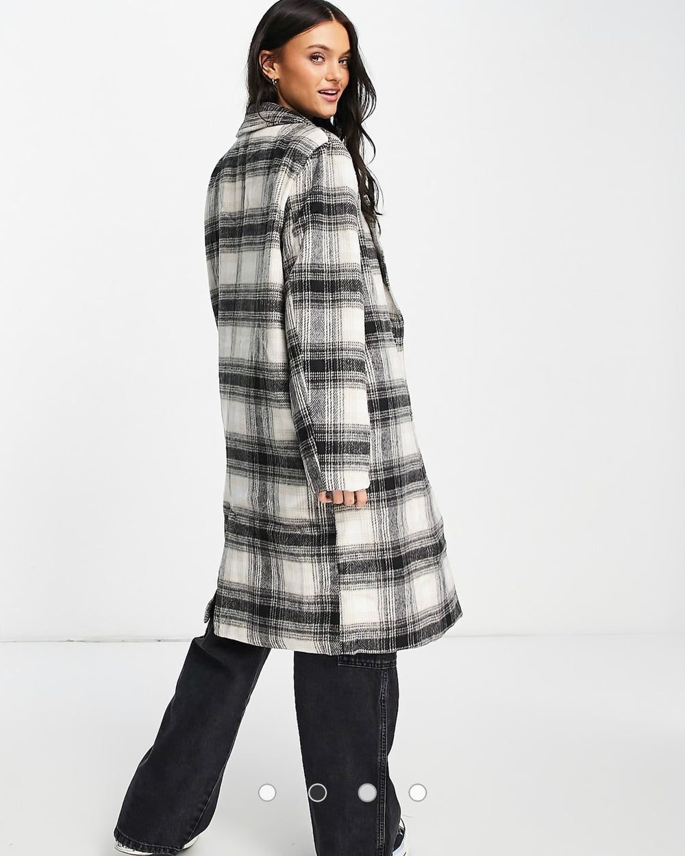 Wednesday's Girl tailored coat in monochrome check
