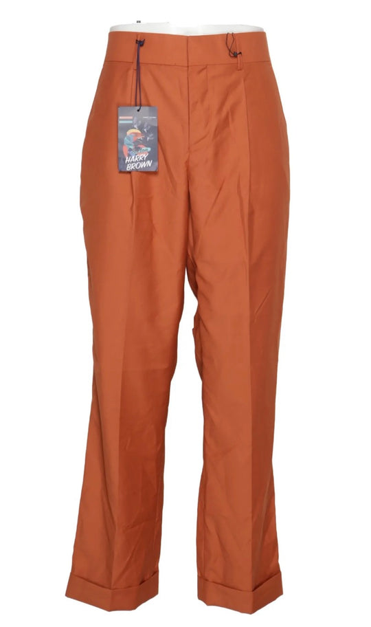 Harry Brown loose fit bamboo suit trousers in Brown