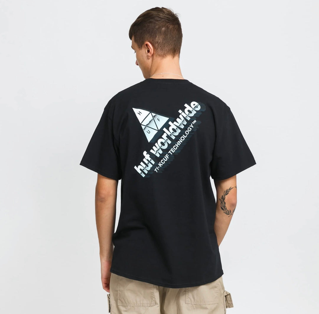 HUF peak tech back print t-shirt in black