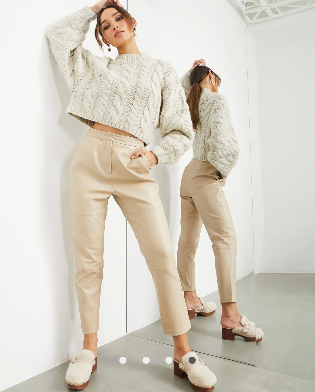 ASOS EDITION hand knit cable jumper in oatmeal