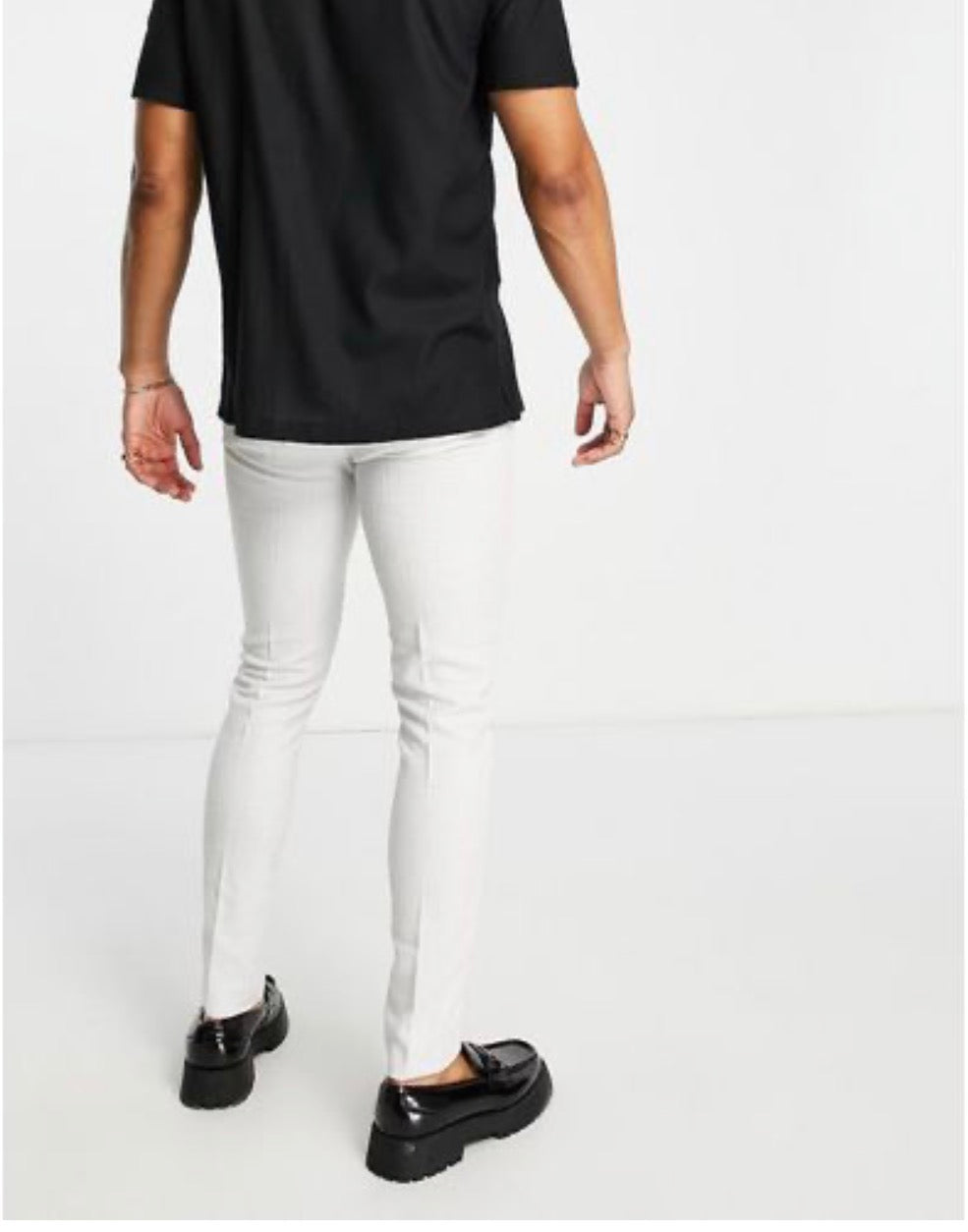 ASOS DESIGN smart skinny trousers with cotton mix micro texture in light grey