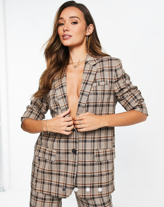 ASOS DESIGN extreme man suit blazer in brown