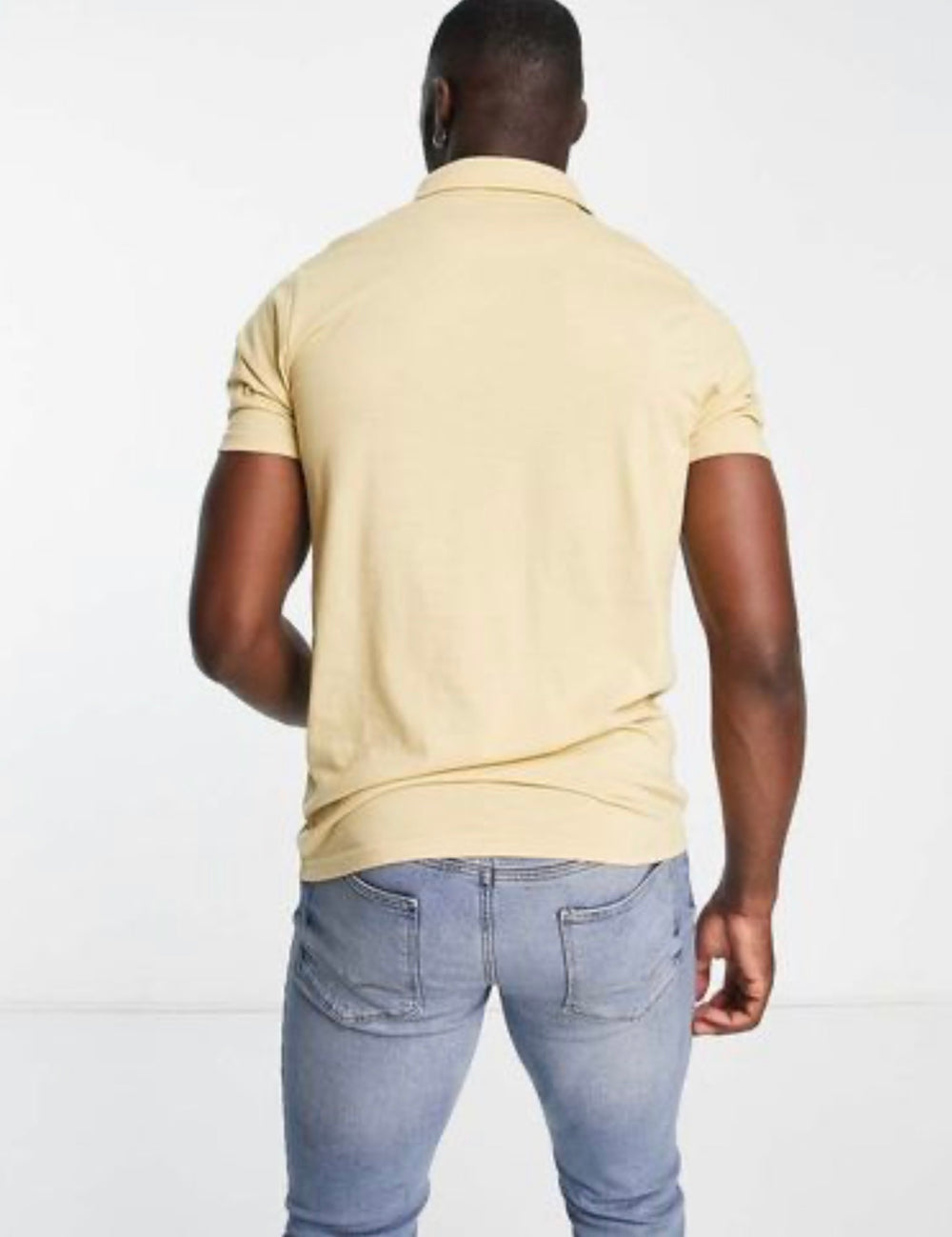 Le Breve Tall muscle fit polo in stone