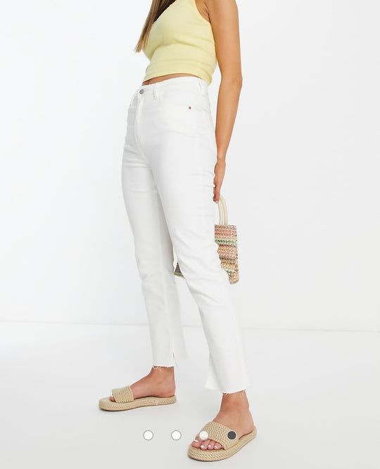 Urban Revivo straight leg jeans in off white