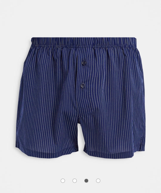 ASOS DESIGN woven 2 pack boxers with pinstripe