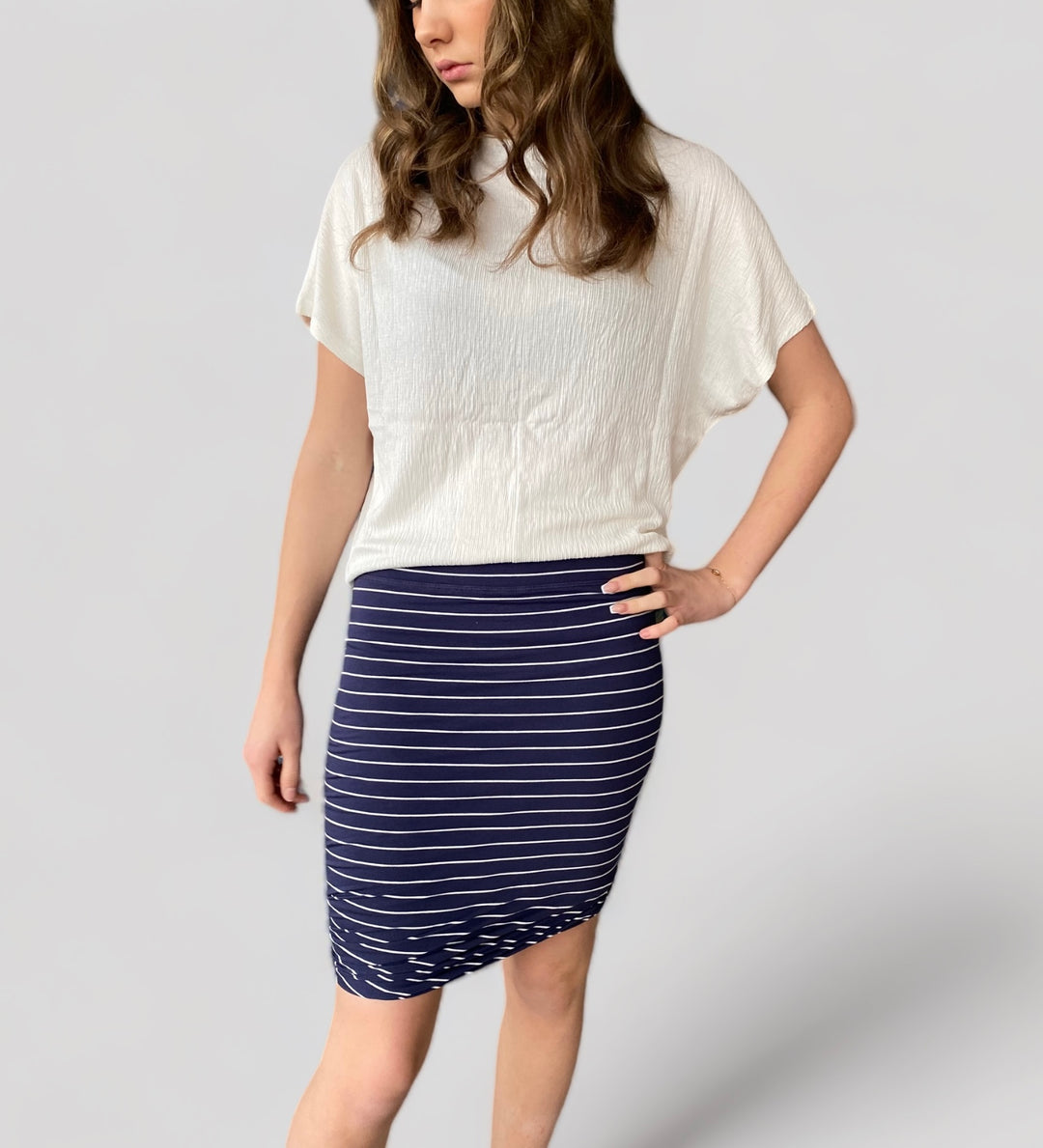 me&i Pinstriped twisted skirt - 161133 B 24