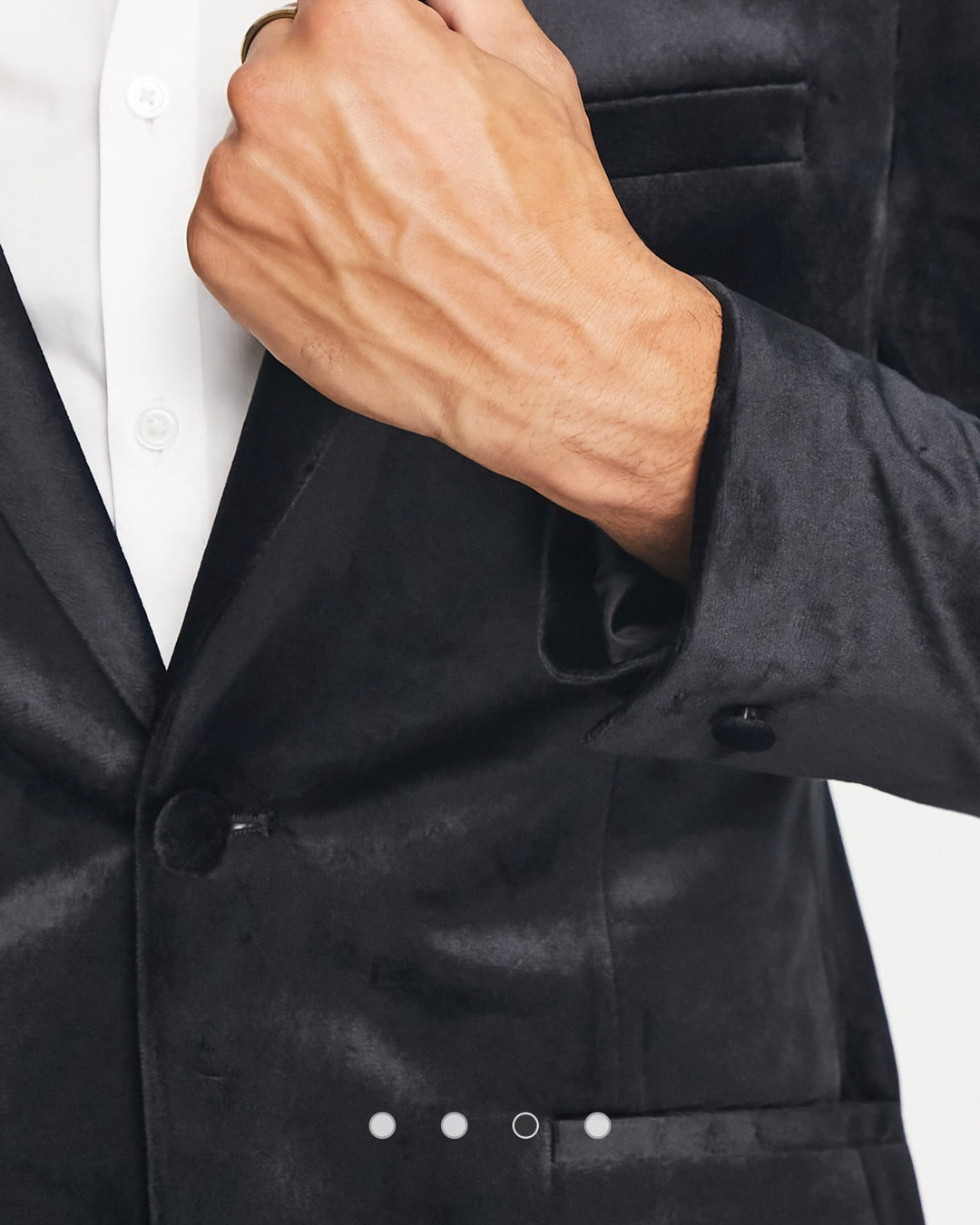 Topman skinny velvet blazer in black