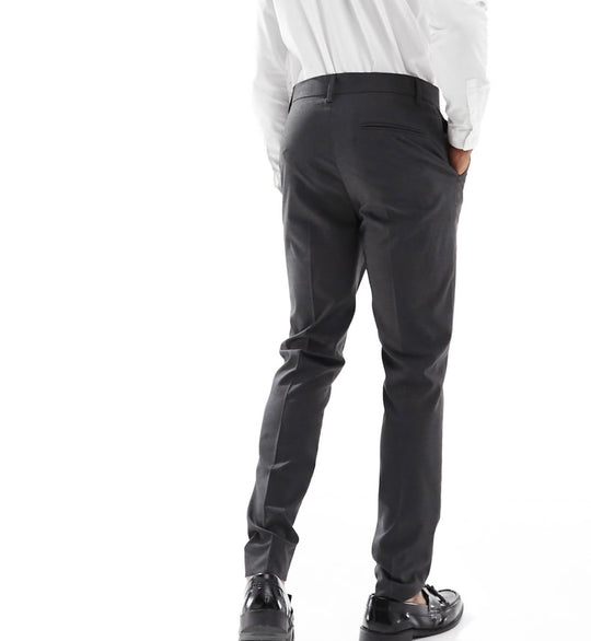 ASOS DESIGN skinny suit trouser in charcoal