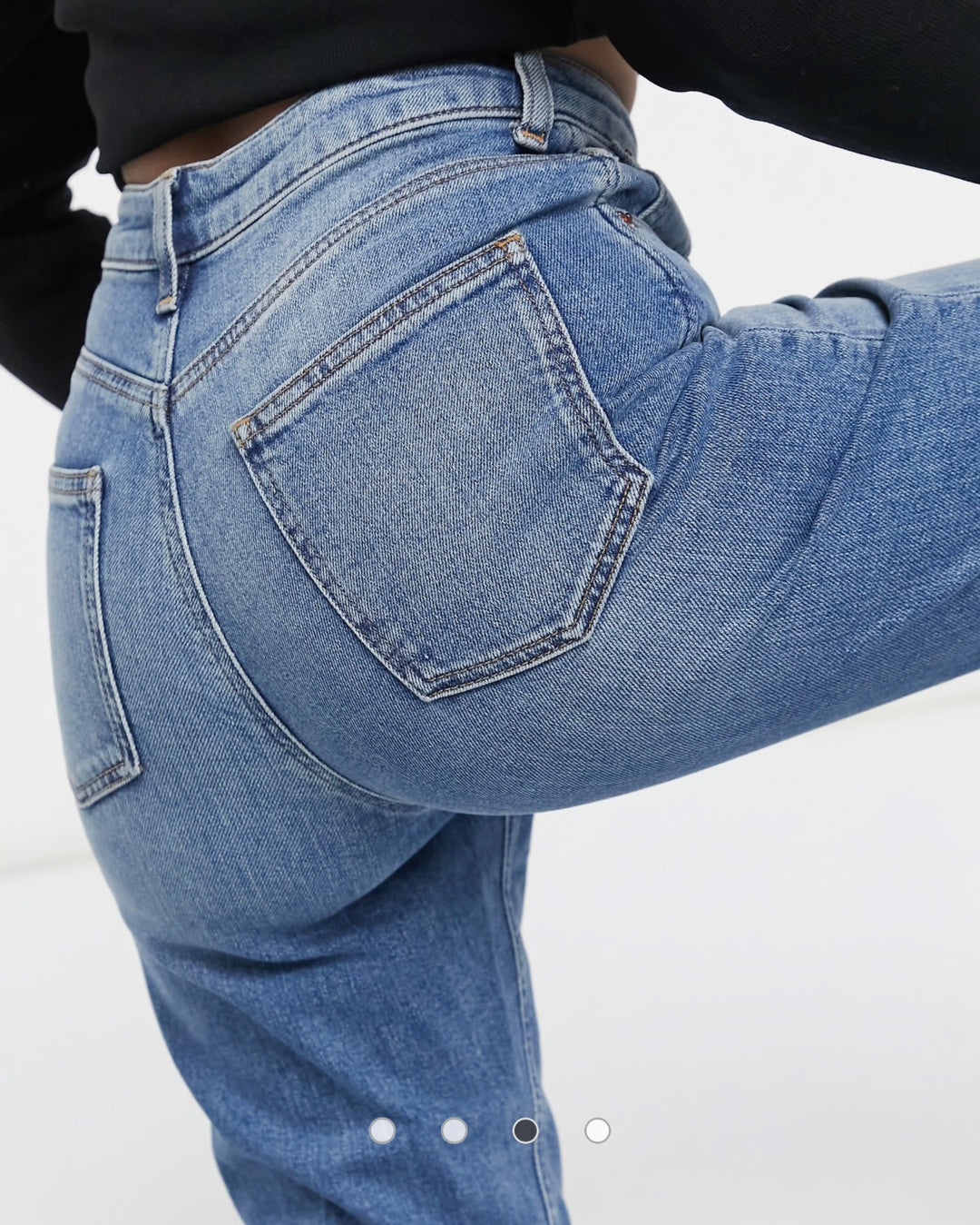 ASOS DESIGN Petite high rise farleigh in midwash