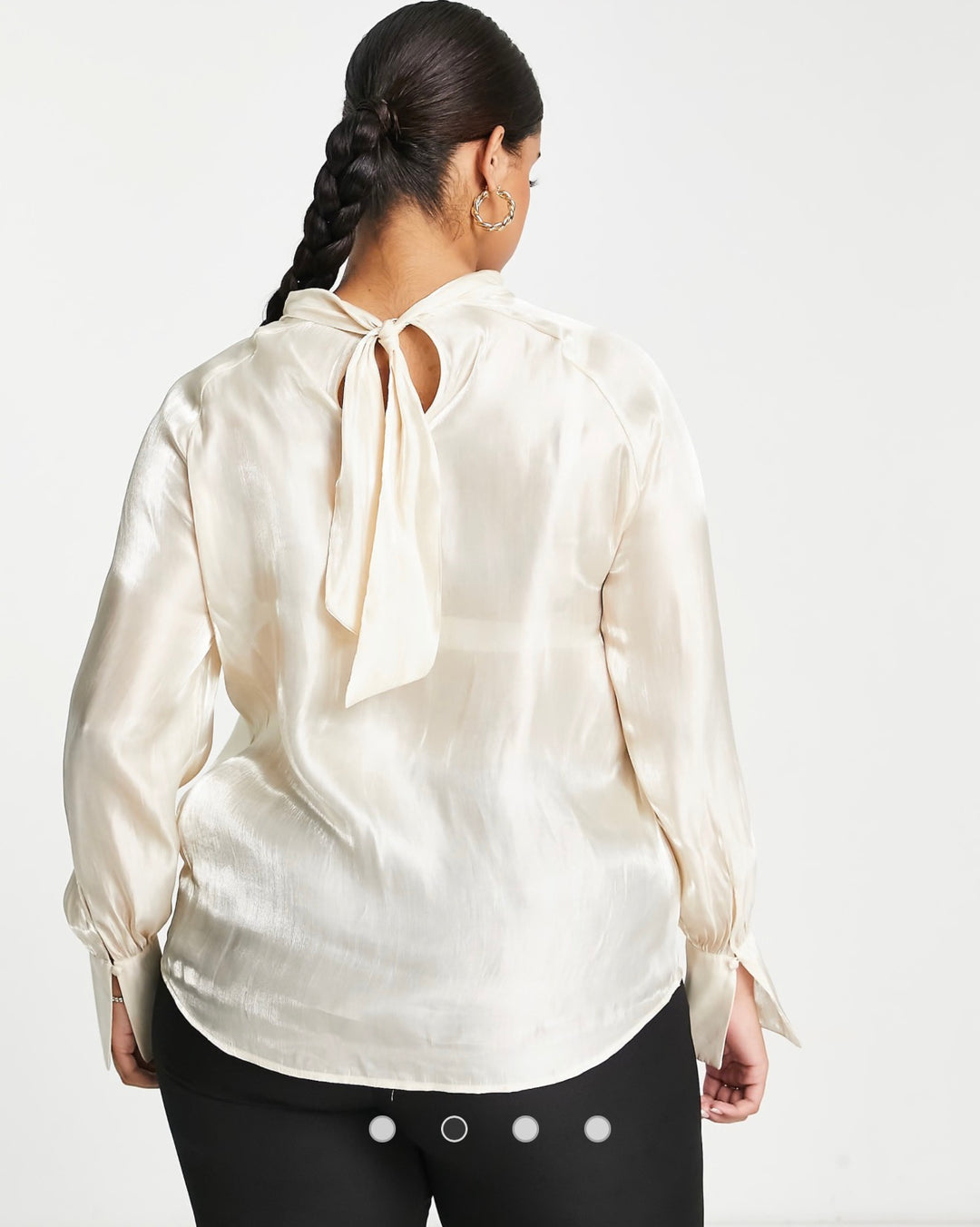 Pretty Lavish Curve high neck organza blouse in champagne metallic